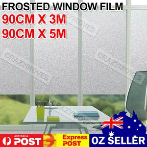 90cm*3m/5m Clear Frosted Home Window Glass Removable Privacy Film VIC - Picture 1 of 14