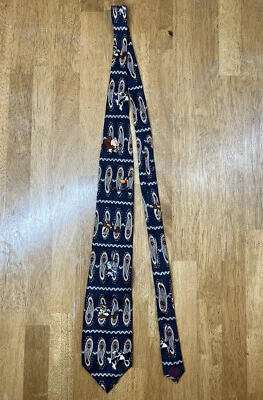 Corbata para hombre Looney Tunes Mania 100 % seda multi personaje 1995 de colección Foto 1 de 3