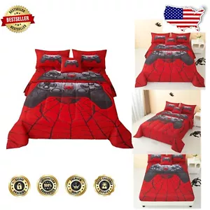 Vibrant Red 6-Piece Microfiber Bedding Set - Full Size with Spider-Man Design - Picture 1 of 9