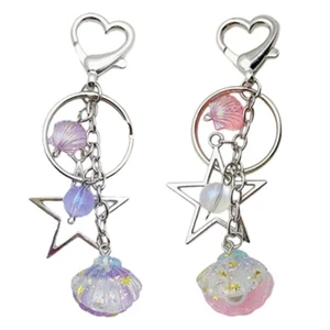 Sparkling Pendant Keychain with Bead Unique Heart Keyrings Phone Decorations - Zdjęcie 1 z 10