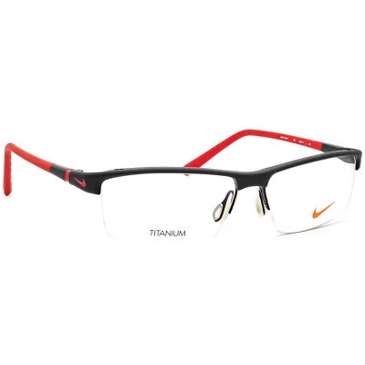 Gafas Nike 6050 001 Titanio Mate Negro/Rojo Medio Borde Marco 55[]14 145 Foto 1 de 4