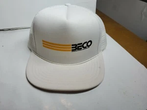 BECO Manufacturing Mesh Foam Snapback White Truckers Cap Hat Vintage - Picture 1 of 6