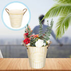 White Tin Flower Pot Pots For Plants Storage Buckets Metal Barrel