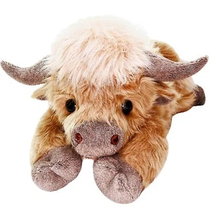 20" Highland Cow Weighted Stuffed Animal with Heating Pad - 4 lbs Warm Gift - Picture 1 of 8