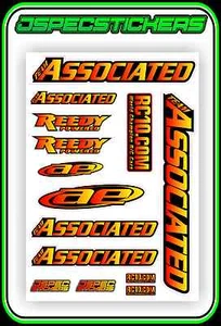 TEAM ASSOCIATED AE REEDY RC10 STICKER SHEET A5 BNIP VINTAGE RC8 B6 TC7 RC CAR XP - Picture 1 of 6