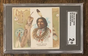 1888 Allen & Ginter N36 oso peludo el indio americano talla 2 - Imagen 1 de 3