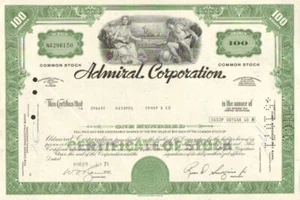 Fabricante de electrodomésticos electrónicos Admiral Corporation ahora Whirlpool stock - Imagen 1 de 1