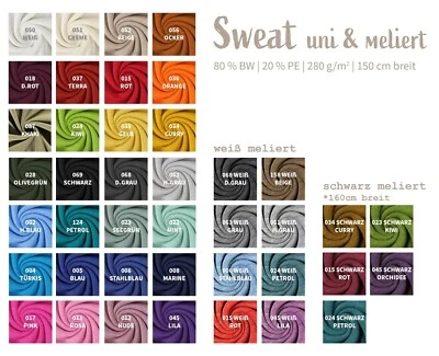 Wintersweat Meterware - Sweatshirt Stoff meliert - Baumwoll Sweat warm *Ab 50cm - Bild 1 von 4