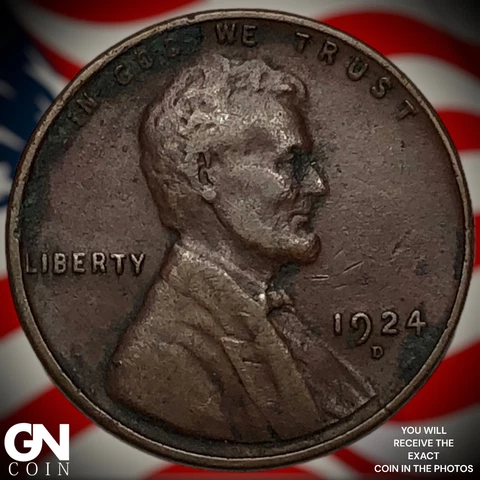 1924 D Lincoln Cent Wheat Penny  Q6679 Cover