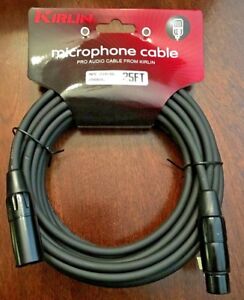 XLR Microphone Cable - 25ft Kirlin Male to Female - 20AWG New