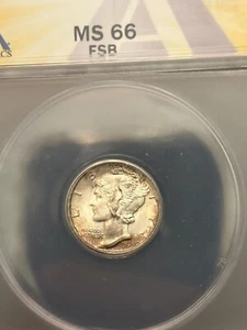 1936-S Mercury Dime : ANACS MS66FB - Picture 1 of 5