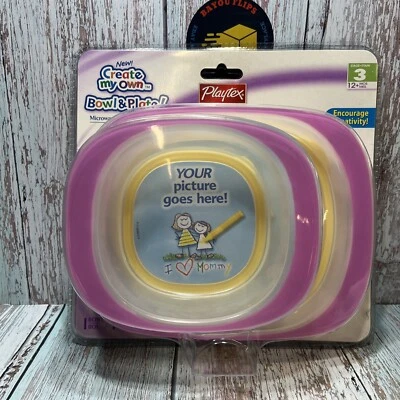 Juego de 2 piezas. Playtex Crea Mi Propio Cuenco y Plato Creatividad Etapa.NUEVO EN PAQUETE.Envío Rápido Foto 1 de 4