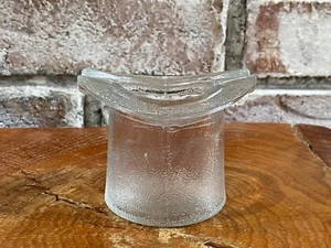 Vintage 1950's Clear Glass Top Hat Ashtray Tobacco / Toothpick Holder - Picture 1 of 5