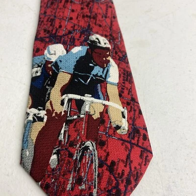 Corbata de ciclista Silk Road Map Biker Race rojo azul edición limitada desgaste de rendimiento Foto 1 de 4