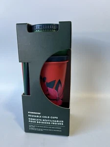 Neu Starbucks 2021 Holiday Reusable Cold 5 Tassen Becher Venti 24oz Set Neu im Karton - Bild 1 von 5