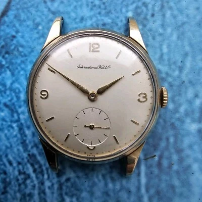 Vintage 9k massiv Gold IWC Schaffhausen Handaufzug Herrenuhr Cal C.88 - Bild 1 von 4
