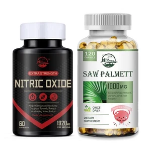 Nitric Oxide Booster - L-Arginine, L-Citrulline 1920mg + Prostate Health Bundle - Picture 1 of 24