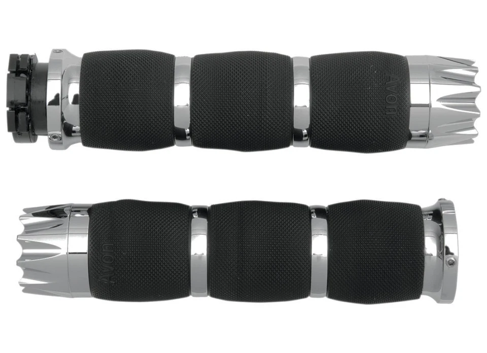 Empuñaduras de aire cromadas Avon Excalibur para manillar métrico de 1" (MT-AIR-90-CH-EX) Foto 1 de 1