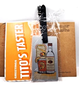 Tito's Taster Handmade Vodka Promo Metal Luggage Golf Bag Identification Tag - Picture 1 of 4