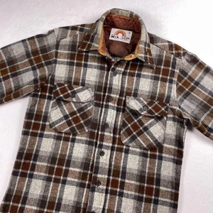 Vintage Saturdays California Wool Shacket Herren klein braun Flanell Hemd Jacke USA - Bild 1 von 13