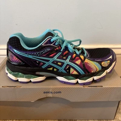 ASICS GEL NIMBUS 16 TAGLIA 9 DONNA EUR 40,5 NERO IRIDESCENTE USA TRAINER DS KAYANO - Immagine 1 di 4