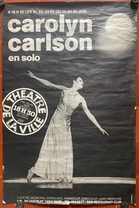 Affiche Théâtre Ville Paris CAROLYN CARLSON EN SOLO 78x115cm 80's - Picture 1 of 3