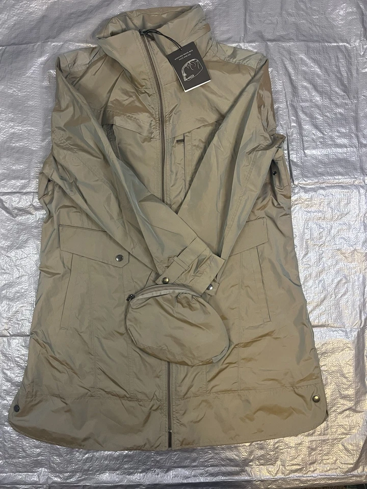 Chaqueta de lluvia para mujer Cole Haan oliva empacable Uptown otoño viaje caminata CHIC M NUEVA CON ETIQUETAS Foto 1 de 4