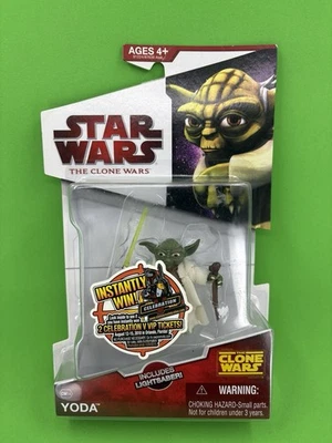 Star Wars Yoda The Clone Wars Toy Action Figure #CW14 2009 Brand New 3.75"-NIB - Image 1 of 4