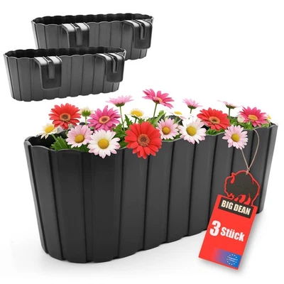 BIGDEAN 3 Stück Blumenkasten Balkongeländer Balkon Blumenkasten Geländer