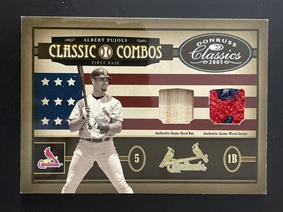Donruss Classic Combos 2005 Albert Pujols Don Mattingly parche de murciélago 5/5 Foto 1 de 2