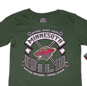 Minnesota Wild Youth Jungen T-Shirt Grün NHL Kurzarm Brandneu Tee - Bild 1 von 6