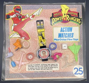 Vintage Gumball Toy Prize Vending Machine Header Card Display  POWER RANGERS - Picture 1 of 7
