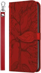 Phone Case Cover for Samsung a03s 166, Tree Embossed PU Leather Flip Wallet Case - Picture 1 of 8