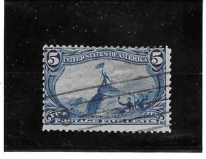 US SC # 288 1898 5c Blue Fremont on Rocky Mountains machine cancel - Picture 1 of 2