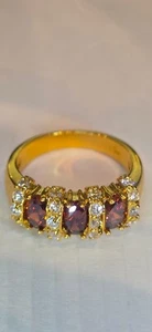 3 rubies in 10 K Gold Ring - Picture 1 of 10