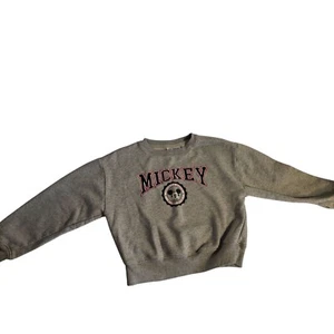 GAP Disney Mickey Mouse Graphic Pullover Sweatshirt Kids Gray Size M - Picture 1 of 4