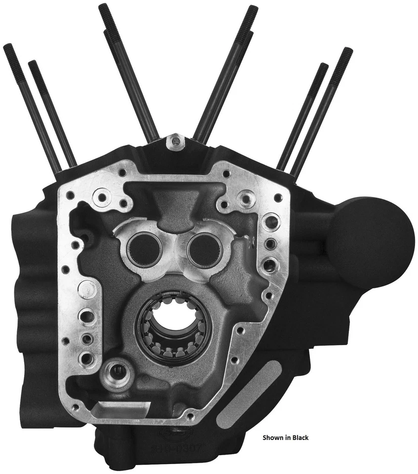 S&S Cycle - 310-0369 - Super Stock T2 Crankcase, 4 1/8in. Bore/Stock Bolt Pattern - Wrinkle Black