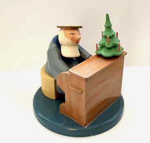 Uncommon Vintage Erzgebirge LEICHSENRING Petrus Playing Piano Hard to Find - Picture 1 of 8