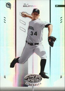 2004 Leaf Certified Materials Mirror White Baseball Card #1 A.J. Burnett /100
