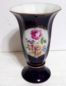 Vtg. German Echt Kobalt JLMenau Graf von Henneberg Porcelain 7" Vase Nice Cond. - Picture 1 of 3