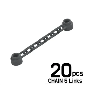 LEGO Lote de 20 CADENA 5 Eslabones Piedra Oscura Gris 6311445 39890 - Imagen 1 de 1