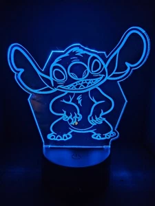 Disney Stitch 3D LED Night Light 16 Color Changing Acrylic Decor W/Remote - Picture 1 of 11