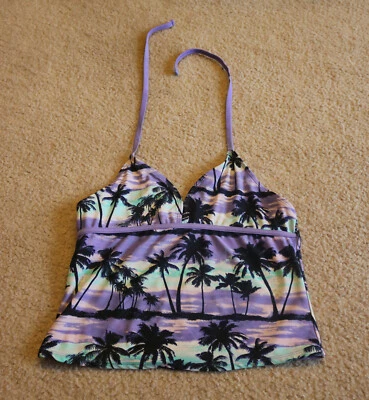 Xhilaration Niñas Tropical Púrpura Traje de Baño Sujetador Top Corto Talla XL 14-16 Foto 1 de 4