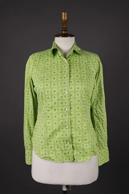 Blusa Camisa Mujer ETRO MILANO Verde Estampada Manga Larga Talla 40 Foto 1 de 4