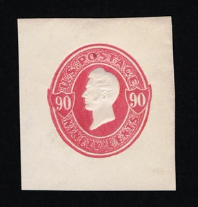 GENUINE SCOTT #U211 MINT 1874-1886 CARMINE - LARGE PLIMPTON CUT SQUARE - Picture 1 of 2