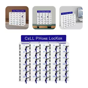 Cell Phone Locker Box 30 Slots Transparent Acrylic Storage Organizer Box W/Locks - Picture 1 of 12