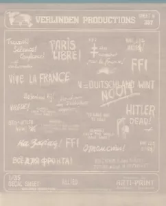 Verlinden 0357 1:35 transferencia seca - Eslóganes de pared aliados de la Segunda Guerra Mundial transferencia seca sellados - Imagen 1 de 1