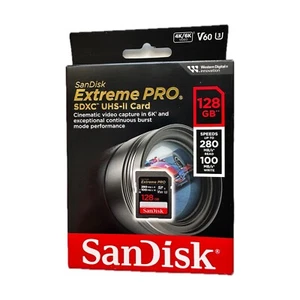 SanDisk 128GB Extreme PRO UHS-II V60 SDXC Memory Card 280MB/s SDSDXEP-128G-GN4IN - Picture 1 of 4