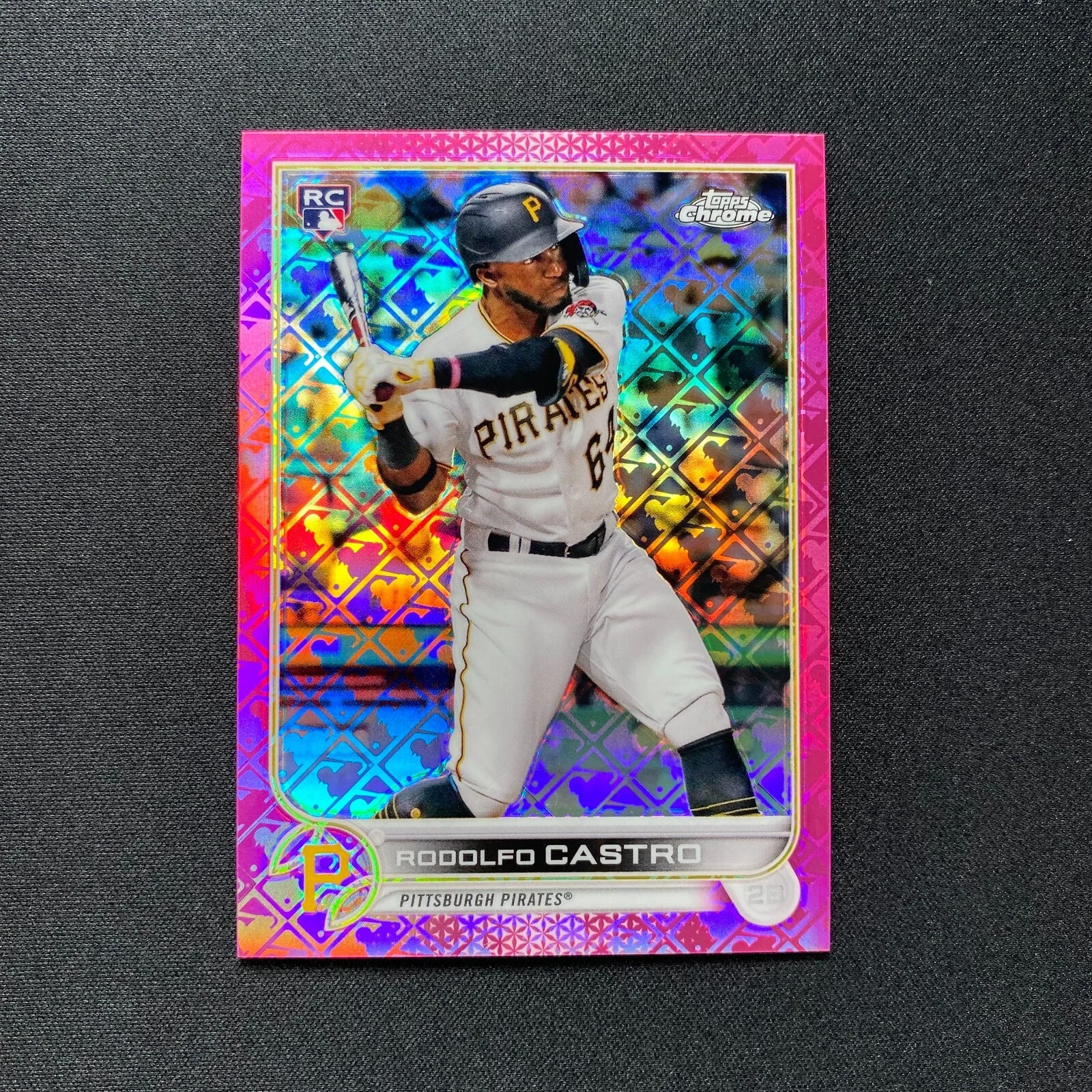 2022 Topps Chrome Logofractor Rodolfo Castro /199 Pink Refractor Rookie Pirates