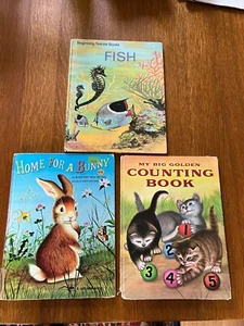 Vintage Lot of MY BIG GOLDEN COUNTING BOOK Home for a Bunny FISH Hardcover Books - Imagen 1 de 11
